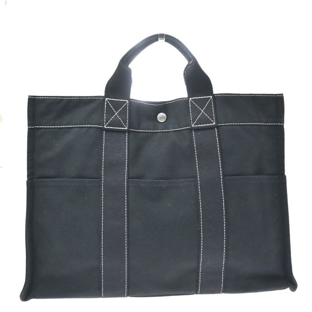 Hermes Fourre Tout Toile Black Cotton Tote Bag Bag